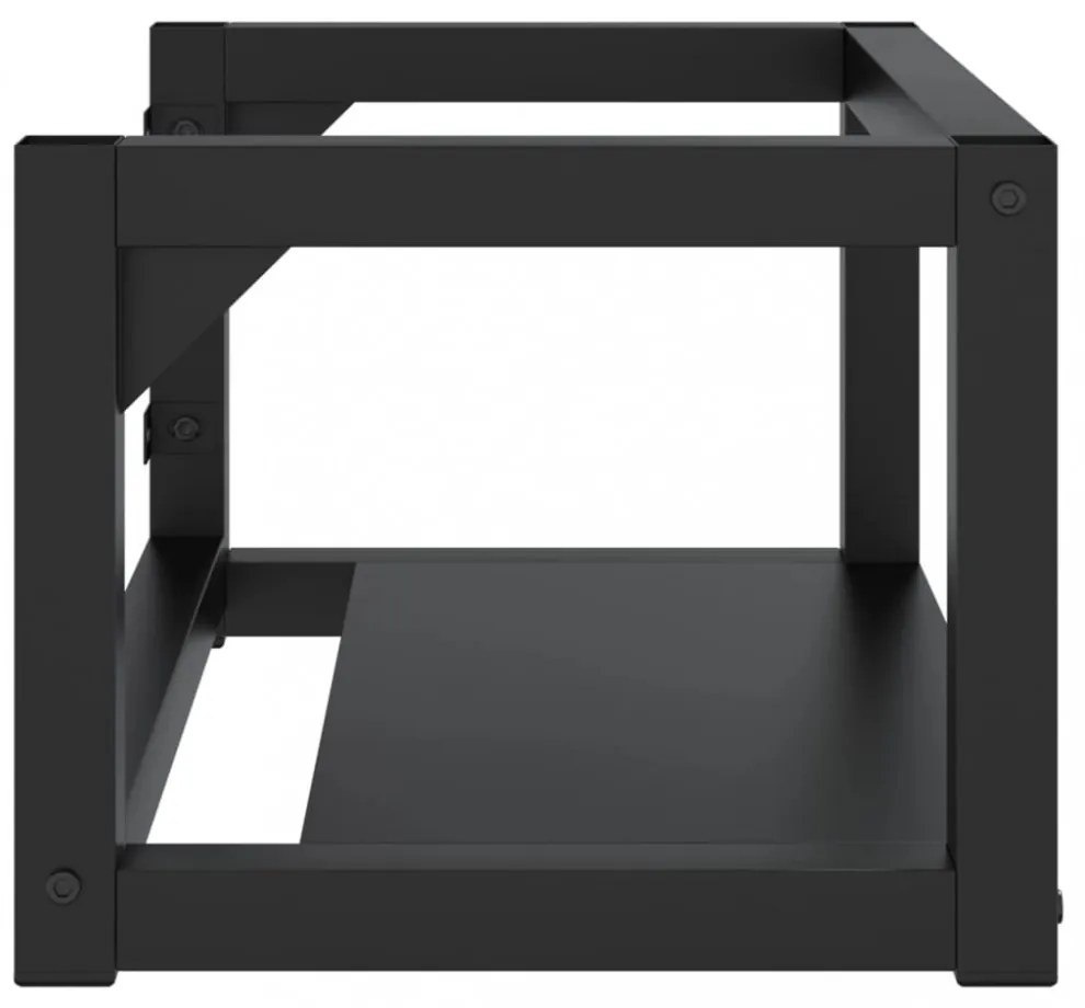 fekete vas fürdőszobai fali mosdókagylókeret 59 x 38 x 31 cm