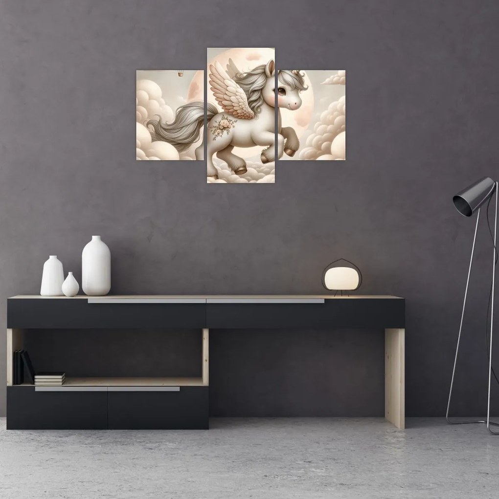 Kép - Egyszarvú a felhőkben (90x60 cm)