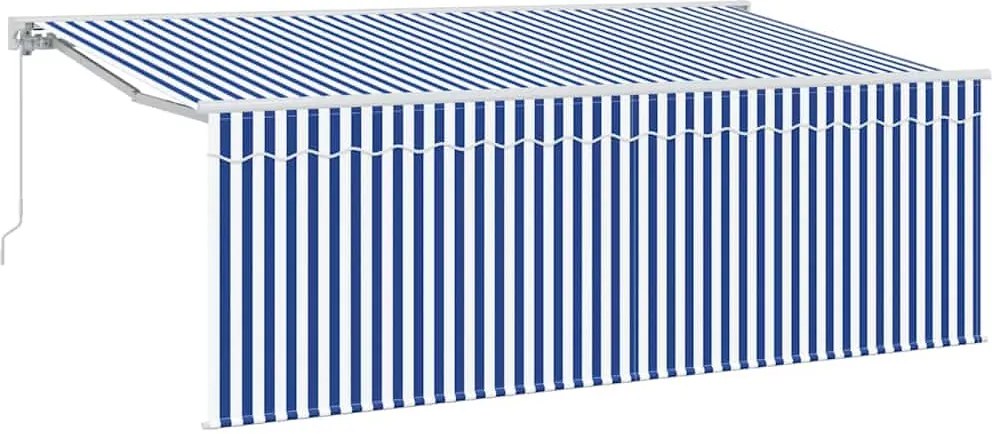 vidaXL Behúzható napellenző Kék 350 x 200 cm szövet
