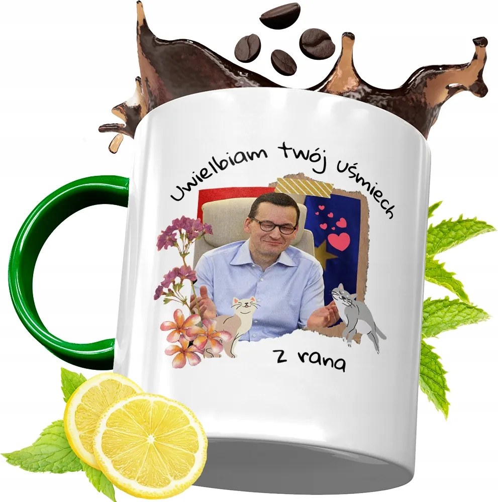 Máté Morawiecki Zöld Bögre Ajándék, fényképes nyomattal