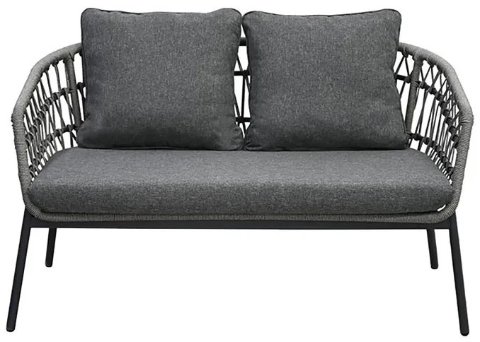 Kerti Ülőgarnitúra, Fém + Polyrattan, Szürke. GREY