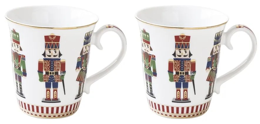 Karácsonyi diótörő mintás porcelán bögre szett Nutcrackers