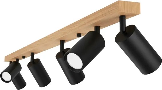 Brilagi - Irányítható spotlámpa SELE 6xGU10/30W/230V fekete/tölgy dekor