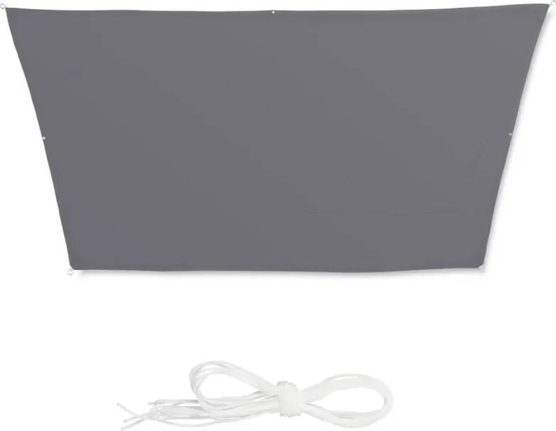 teraszvitorla téglalap alakú trapéz szürke 3x4x2x2m