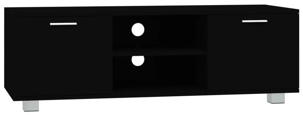 fekete szerelt fa TV-szekrény 120 x 40,5 x 35 cm
