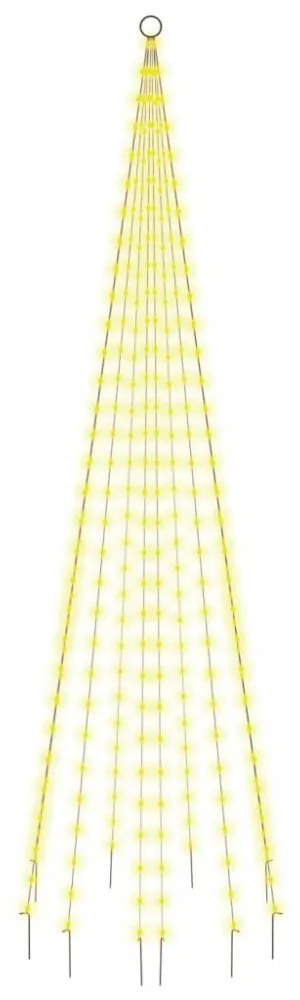 karácsonyfa zászlórúdon 310 meleg fehér LED-del 300 cm