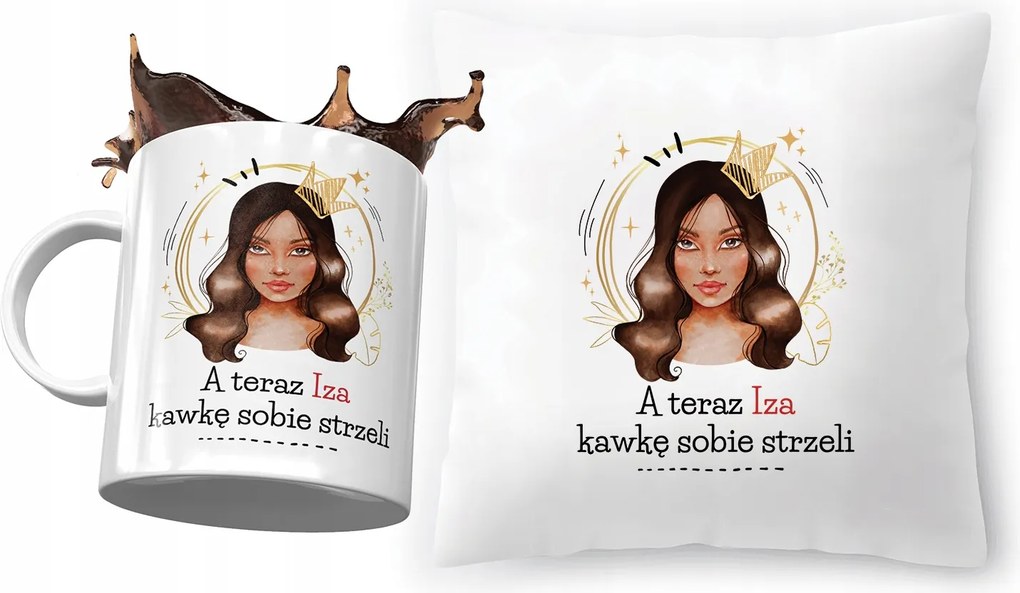 Iza párna ajándék bögre szett fényképes nyomtatással