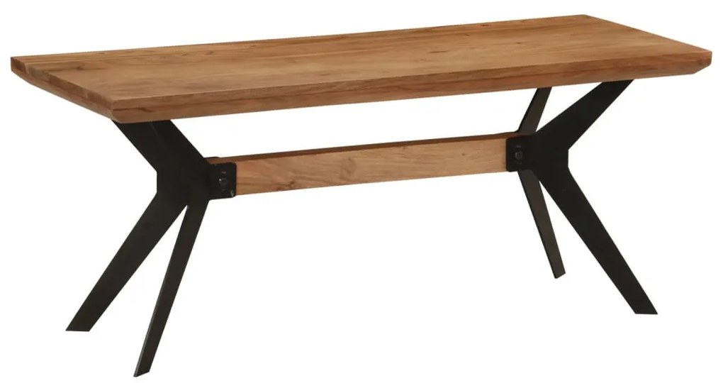 tömör akácfa és acél étkezőpad 110x40x46 cm