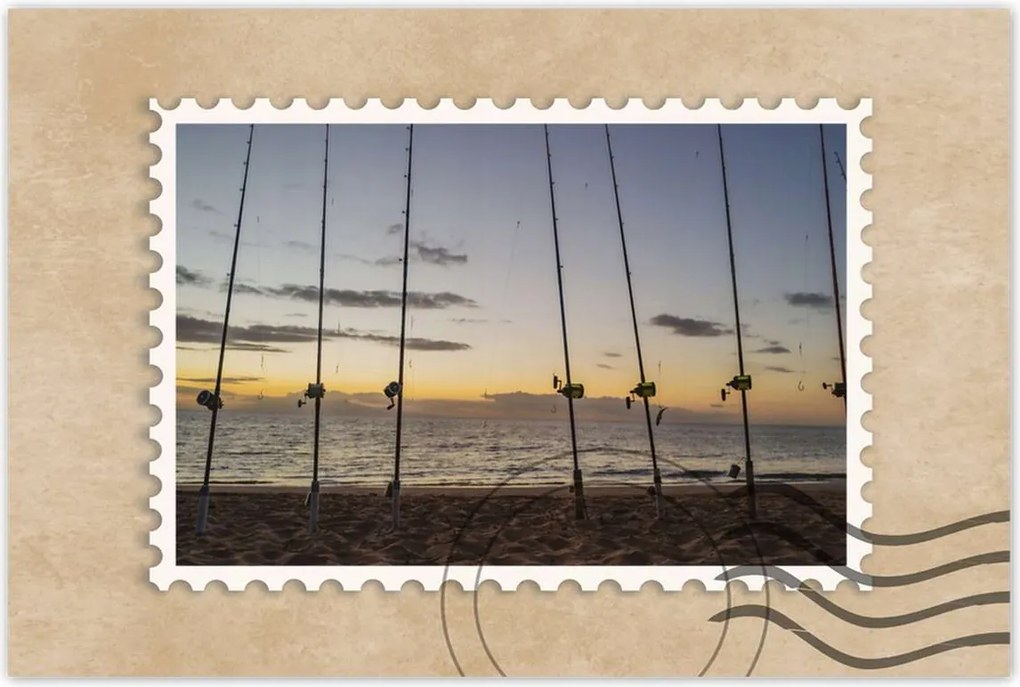 Poszterek 120x80 Kilátás az álló horgászbotokra