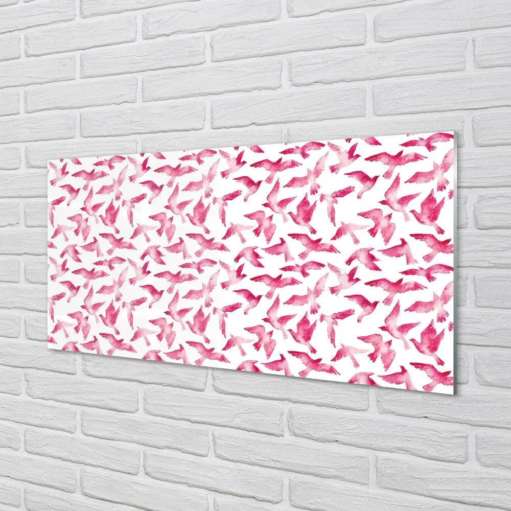 Üvegképek rózsaszín madarak 125x50 cm