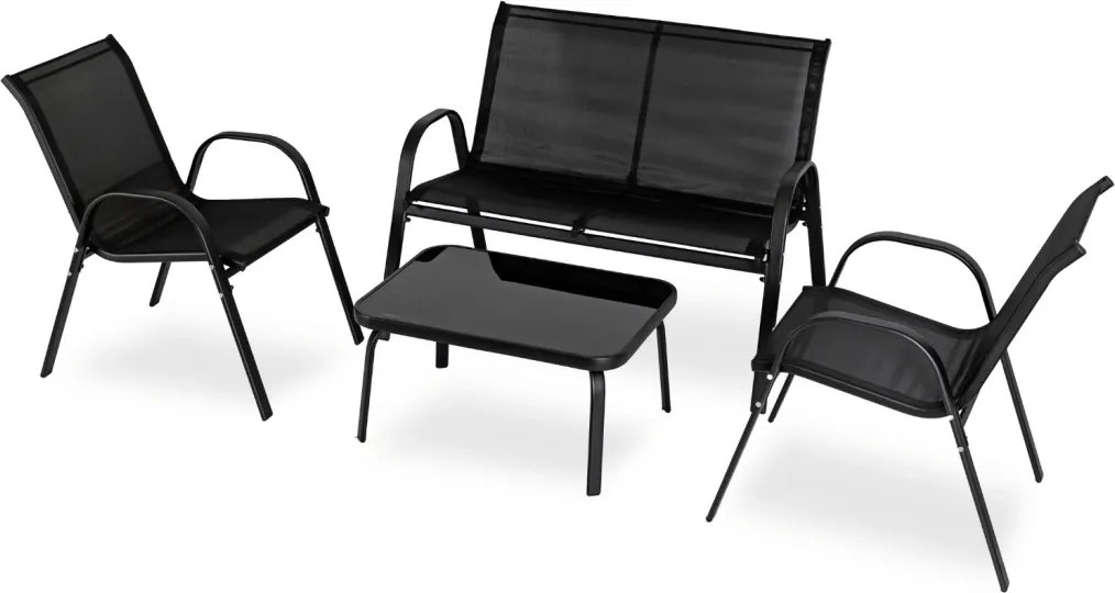 MINNESOTA kerti bútor szett fekete