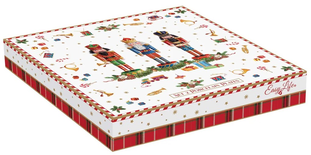 Porcelán diótörő desszertes tányér szett Vintage Nutcracker 2 db