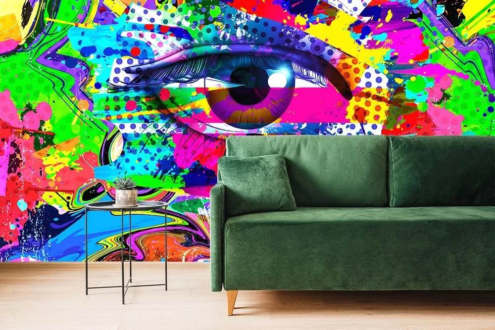 Tapéta emberi szem pop art stílusban