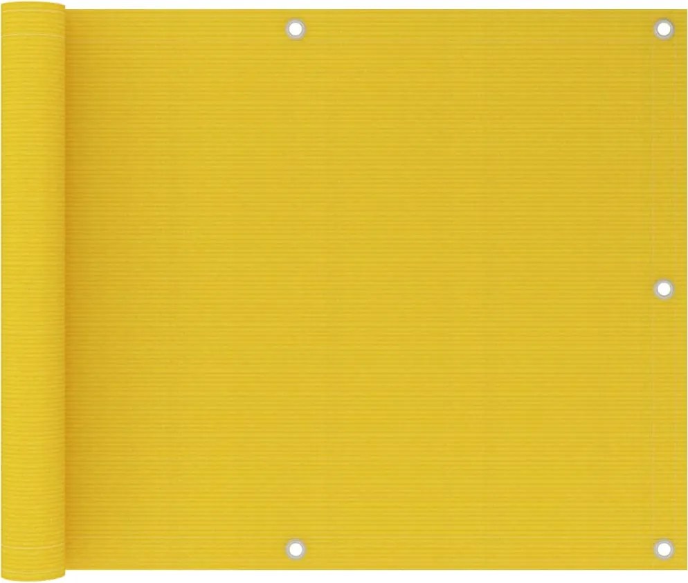 vidaXL sárga HDPE erkélytakaró 75 x 600 cm