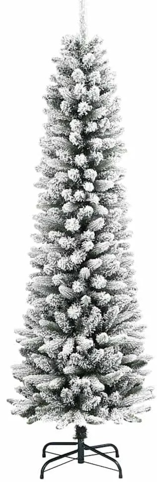 Mű karácsonyfa Zöld és fehér 210 cm PVC és Fém és Műanyag