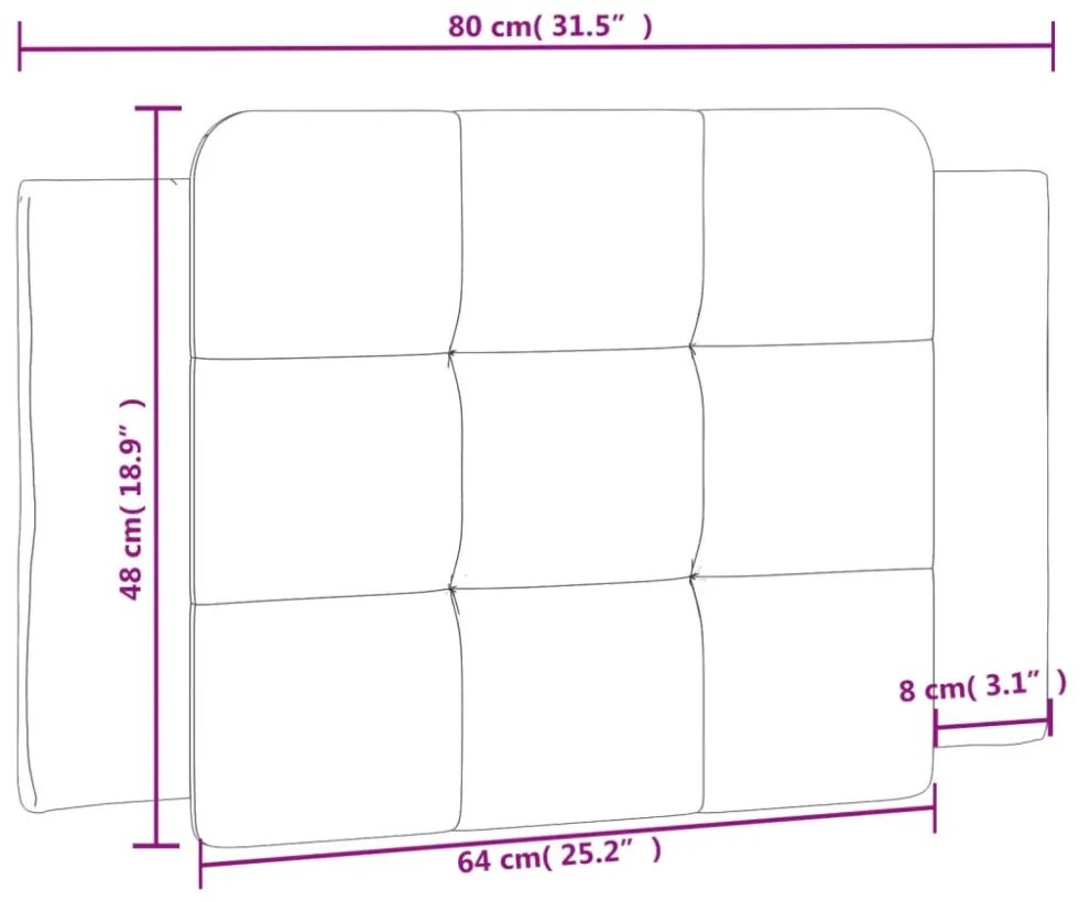 fekete és fehér műbőr fejtámla párna Zadar 80 cm