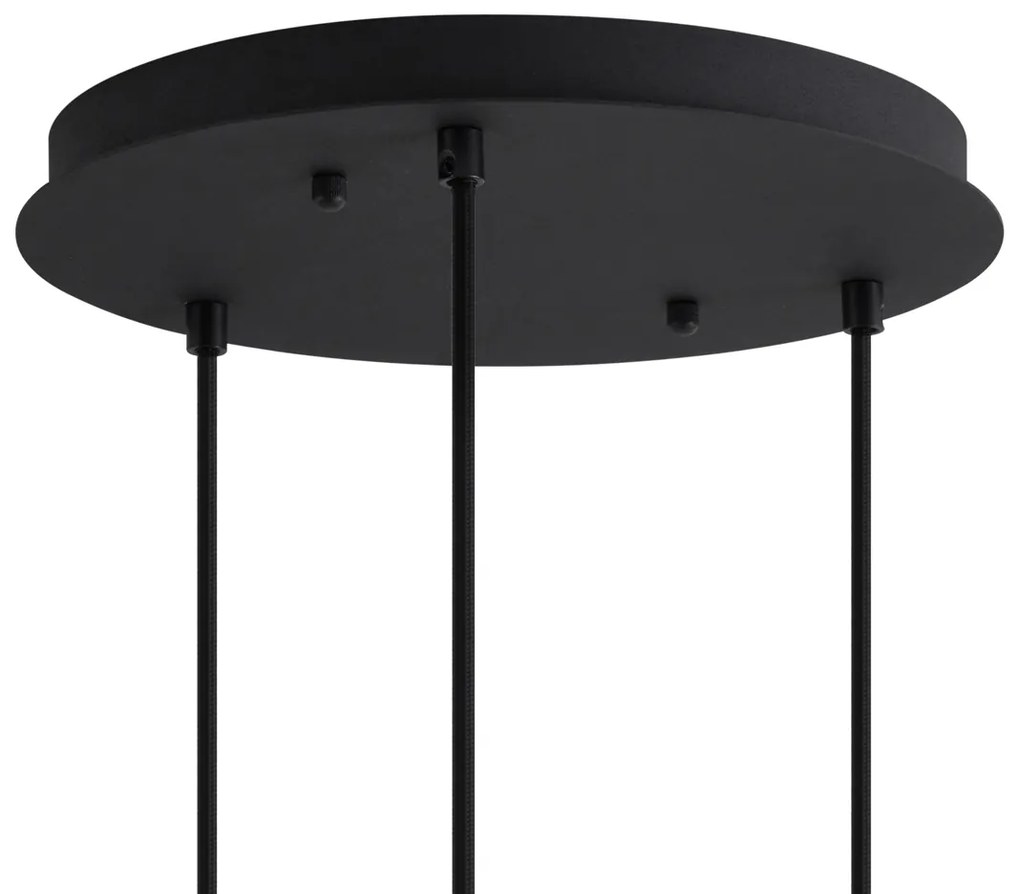 Art Deco függőlámpa fekete, kék és zöld üveggel, 3 égős - Douglass