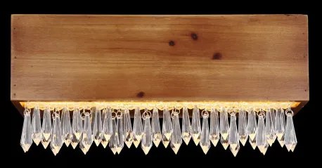 Globo 15554W Falilámpa fekete fém váz, barna fa test, opál akril búra, benne akril-kristály dekorral. SZxM:370x170, AL:110, inkl. 1xLED 12W 230V, 430lm 3000K