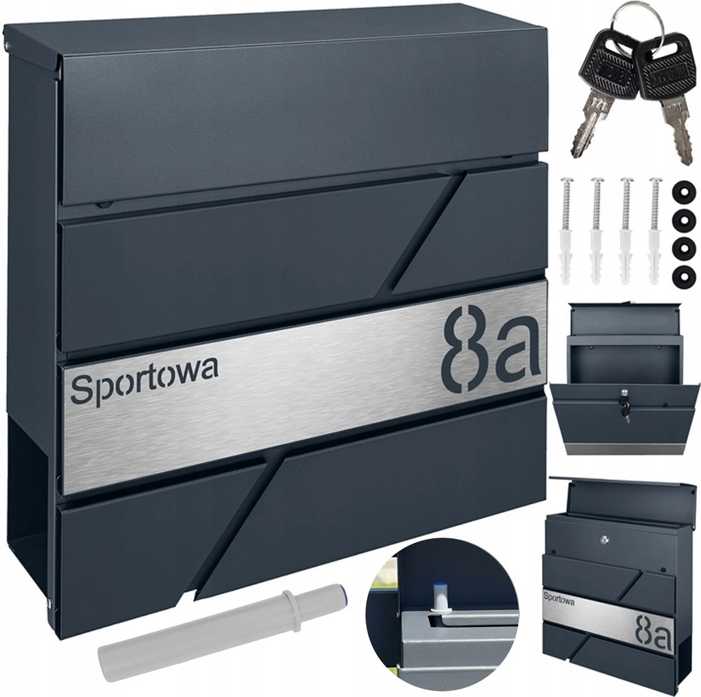 Modern Antracit Postaláda Laminált