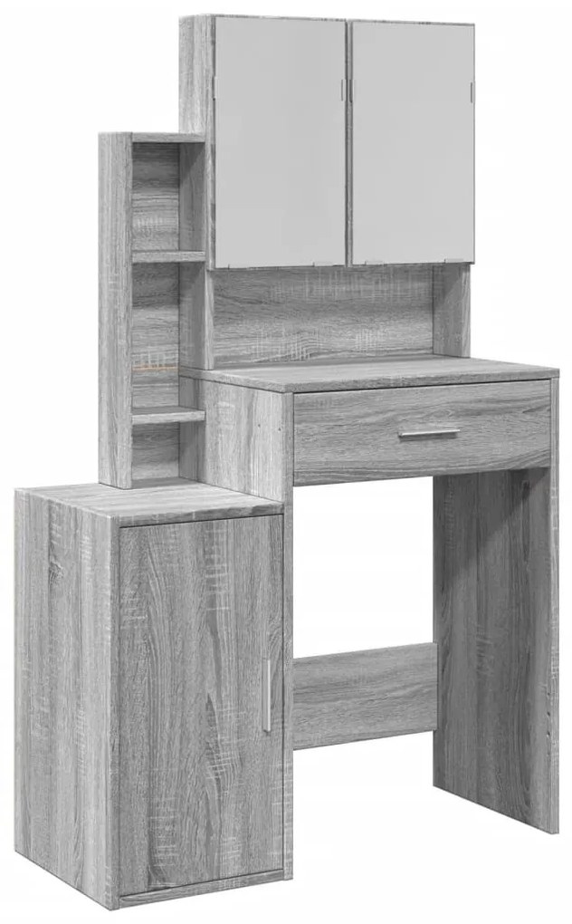 szürke sonoma színű fésülködőasztal szekrénnyel 80 x 35 x 132cm