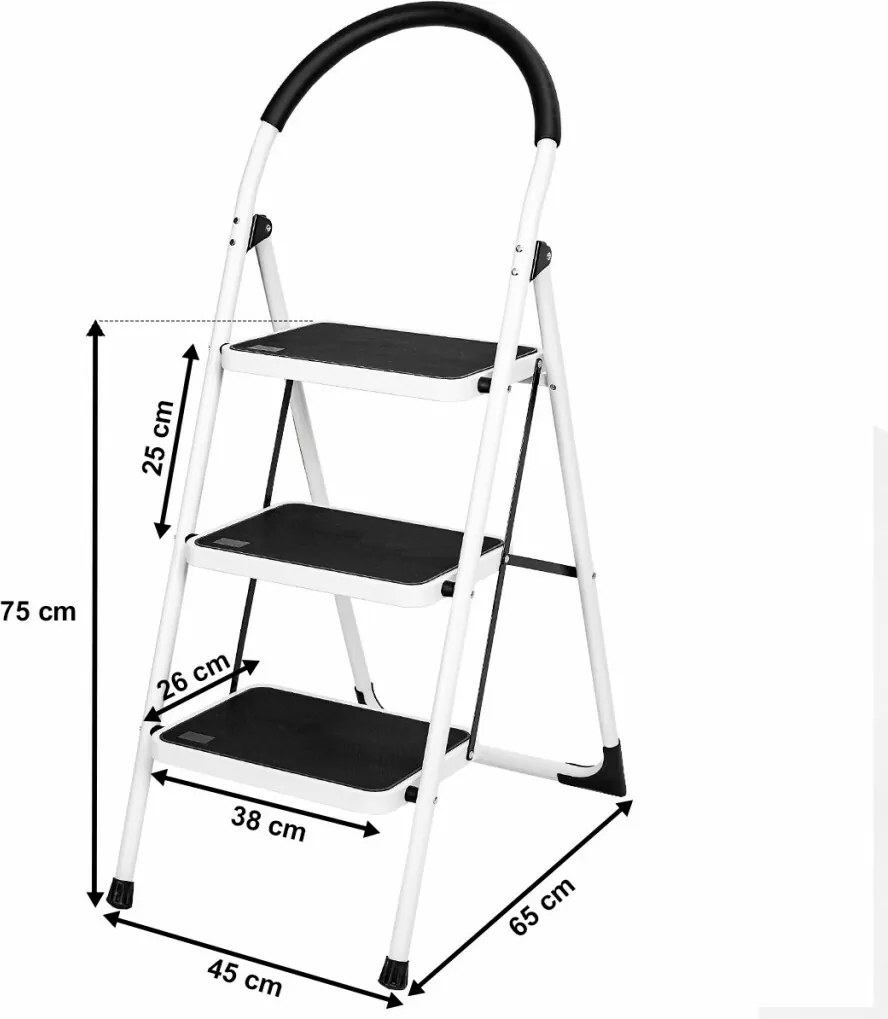 Klapp acéllépcső, 3 lépcsőfokos, 3 lépcsőfok