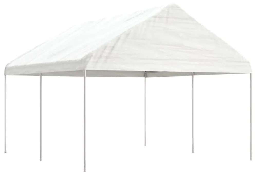 fehér polietilén pavilon tetővel 4,46 x 4,08 x 3,22 m