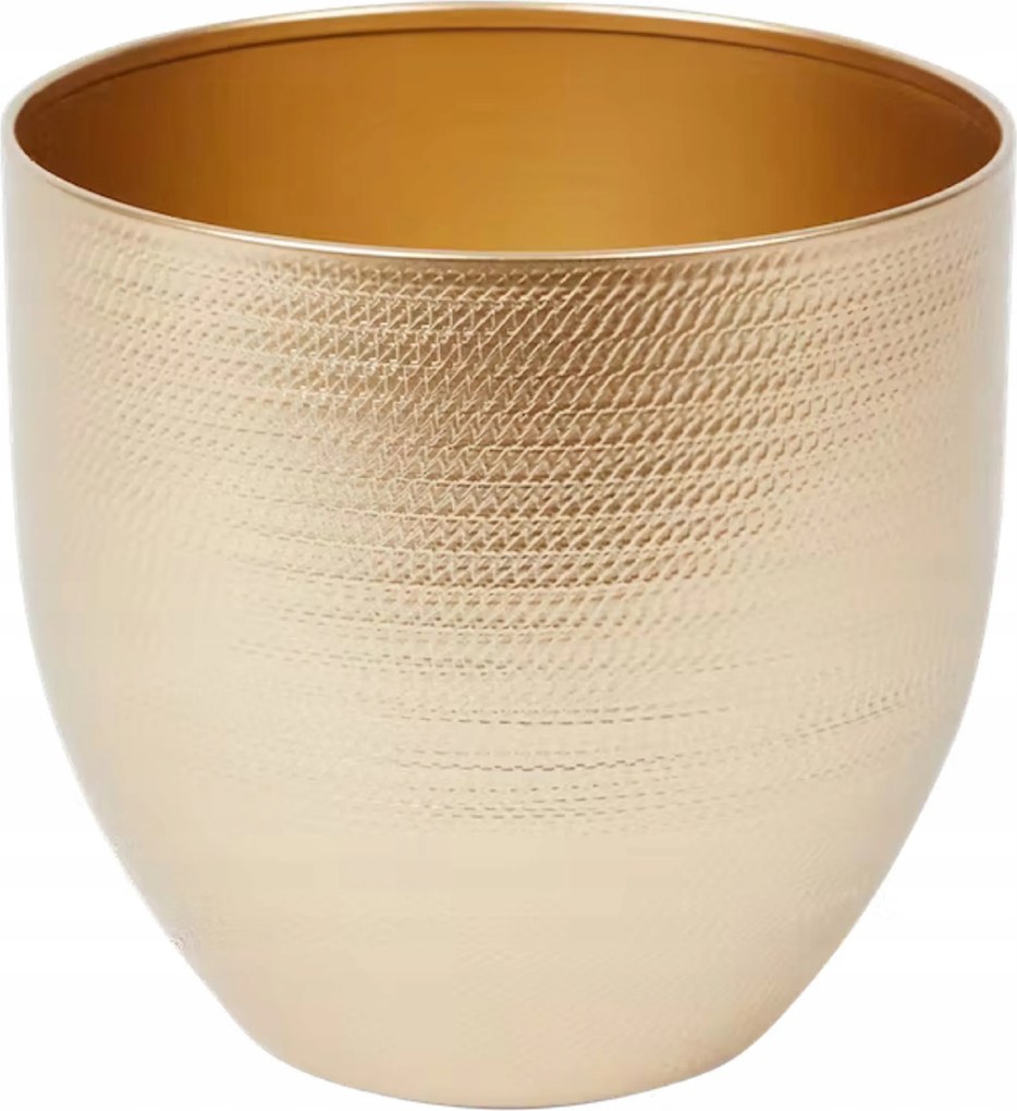 Virágtartó Fedél Kerek Fém Bordázott Függesztett 15,7x15,8 cm Arany