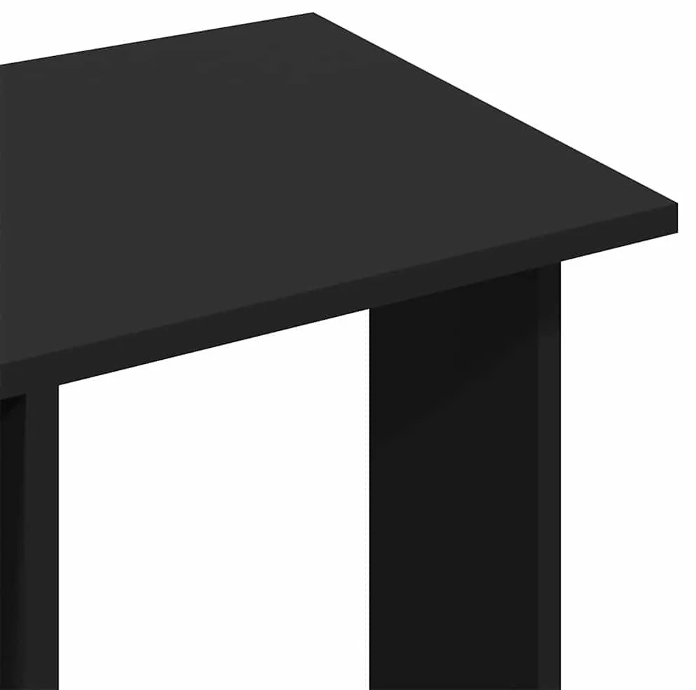fekete szerelt fa ruhásszekrény kerékkel 102 x 38 x 110 cm
