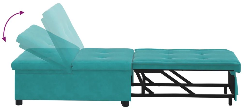 Kanapéágy Türkiz 67 x 194 x 38 cm Bársony