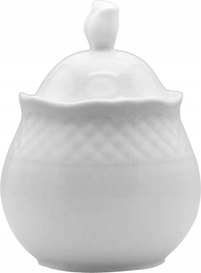 Lubiana Cukortartó Porcelán Fedéllel 250 ml Aphrodité Fehér