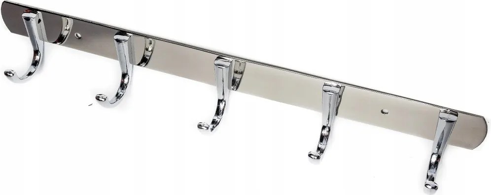 Fürdőszobai törölközőtartó króm hosszú 5 kampós