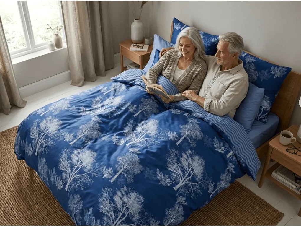 Pamut ágynemű CALMYRA kék Ágyneműhuzat mérete: 70 x 90 cm | 140 x 200 cm