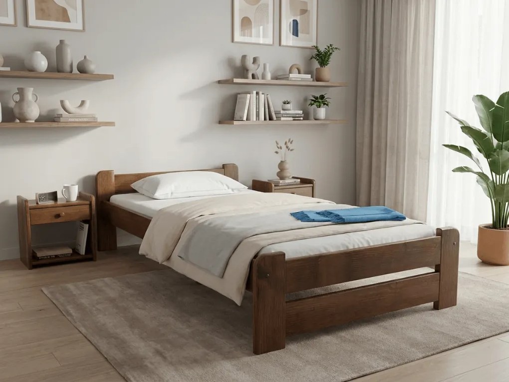 Emily ágy 80x200 cm, tölgyfa Ágyrács: Léces ágyrács, Matrac: Coco Maxi 20 cm matrac