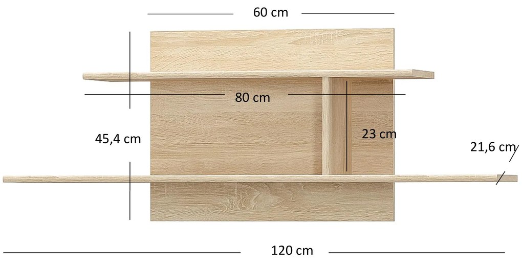 Polc 120 cm Terrell (szonoma tölgy). 1053293