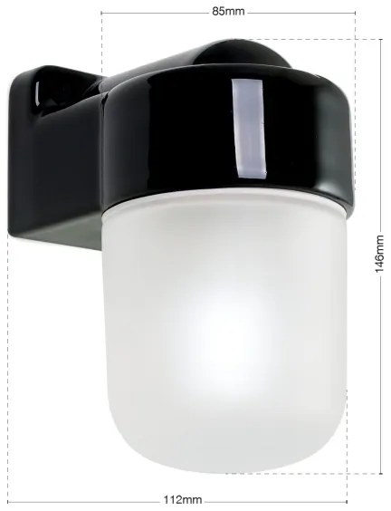 Orion - OSTIA fali lámpa 1xE27/40W/230V fekete