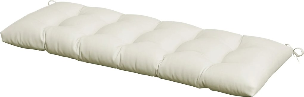 Outsunny Pad a Padokhoz 128x48x8 cm Kertipad Matrac 2 Rögzítő Kábellel Vízálló és UV 50+ Védelem Kerti Hintához Krém | Aosom