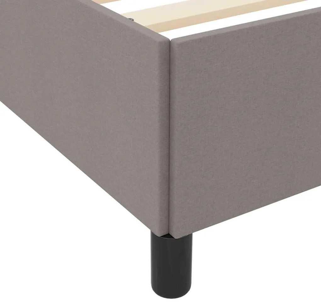 Boxrugós ágy Taupe és Fekete 200 x 200 cm Textil és mérnöki fa