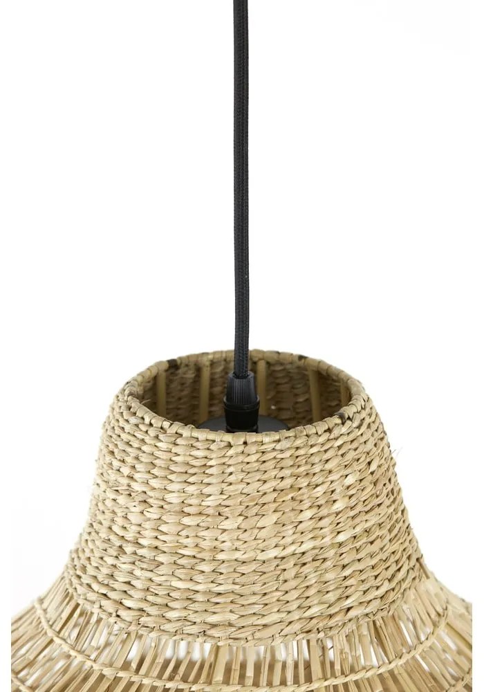 Natúr színű függőlámpa tengerifű búrával ø 50 cm Sagar – Light & Living