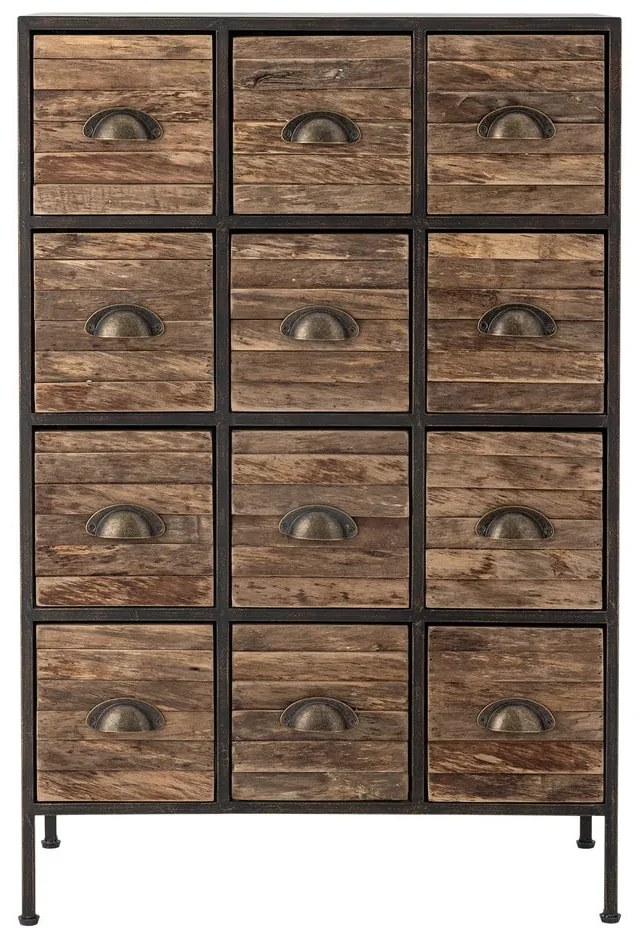 Fekete-barna fém komód 60,5x92x33,5 cm Matteo – Bloomingville