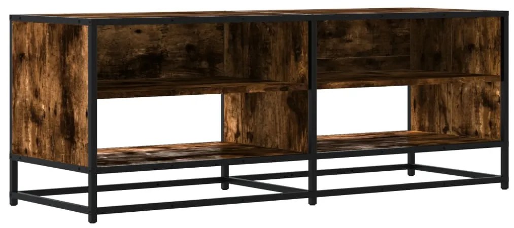 füstös tölgy színű szerelt fa és fém TV-szekrény 120,5x40x46 cm
