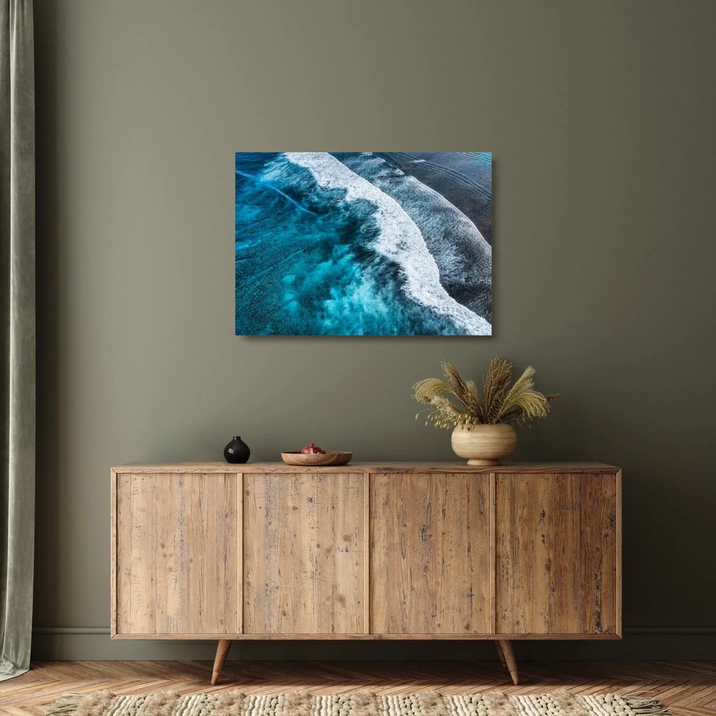 Kép - Hullámok a tengeren (üvegen) (70x50 cm)