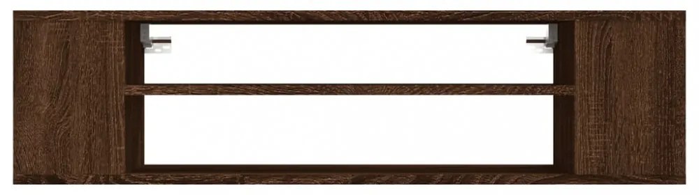 barna tölgyszínű szerelt fa függő TV-szekrény 100x30x26,5 cm