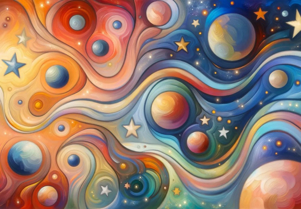Fotótapéta - Színes festett univerzum (147x102 cm)