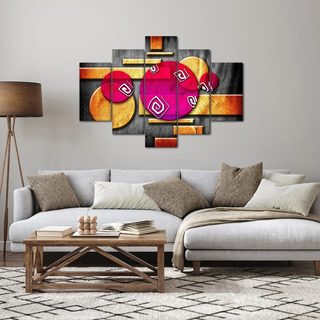 Absztrakt kép történelmi szimbólumokkal (150x105 cm)