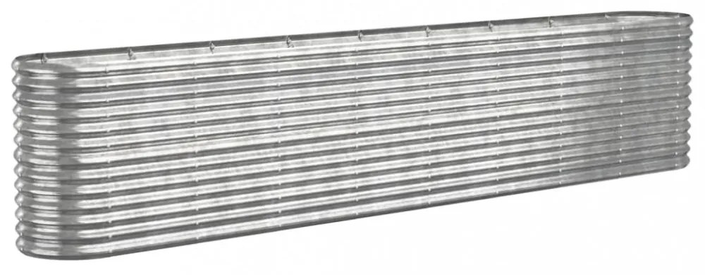 ezüstszínű horganyzott acél kerti magaságyás 332x40x68 cm