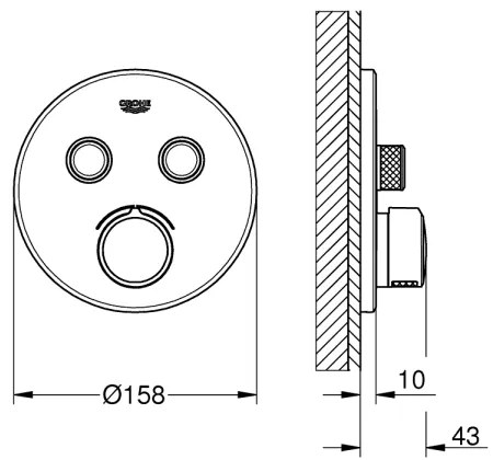 GROHE 29145000 - SMARTCONTROL beépített csaptelep takarólemeze, fényes króm