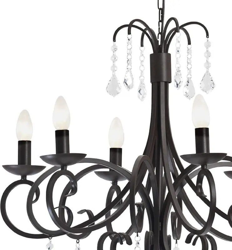 ARGON 2562 DIADEMA Kristály Csillár Fekete E14 IP20