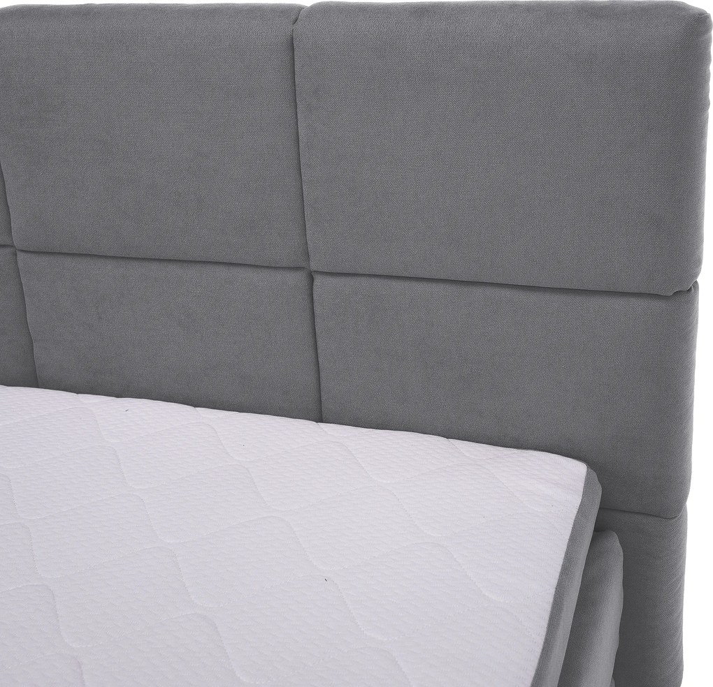 Boxspring ágy, 180x200, szürke, APRIL