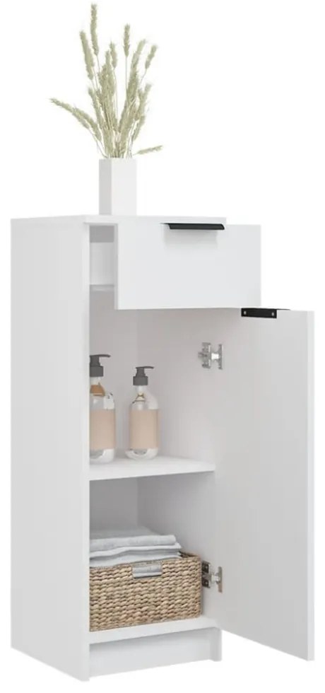 fehér szerelt fa fürdőszobaszekrény 32 x 33,5 x 90 cm