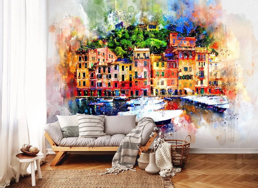 Fotótapéta - Városr - festett akvarellek (152,5x104 cm)